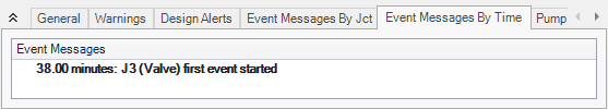 The Event Messages By Time tab of the Output window.